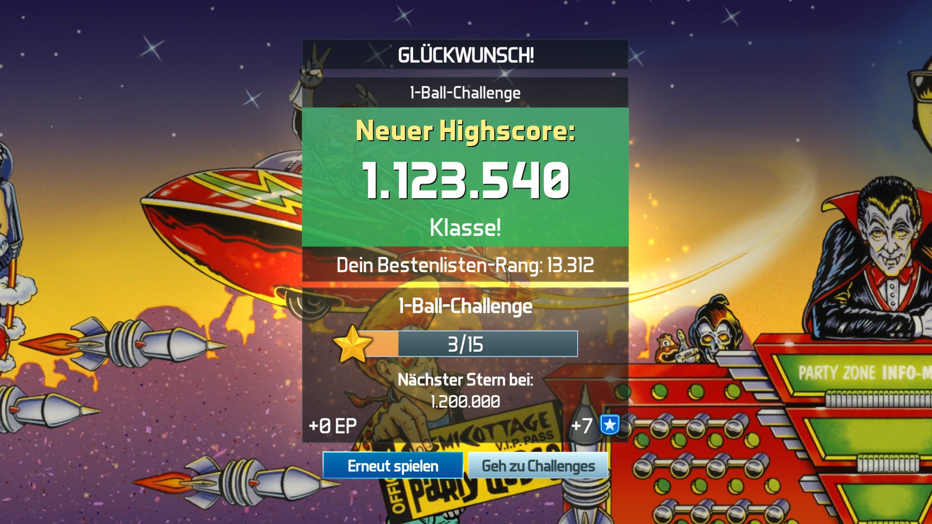 Pinball FX3: The Party Zone [1 Ball] 1,123,540 points