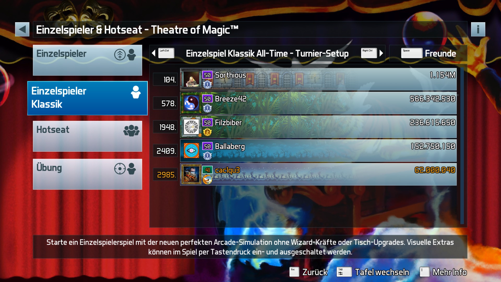 e2e4: Pinball FX3: Theatre Of Magic [Tournament] (PC) 62,000,040 points on 2022-05-19 19:56:36