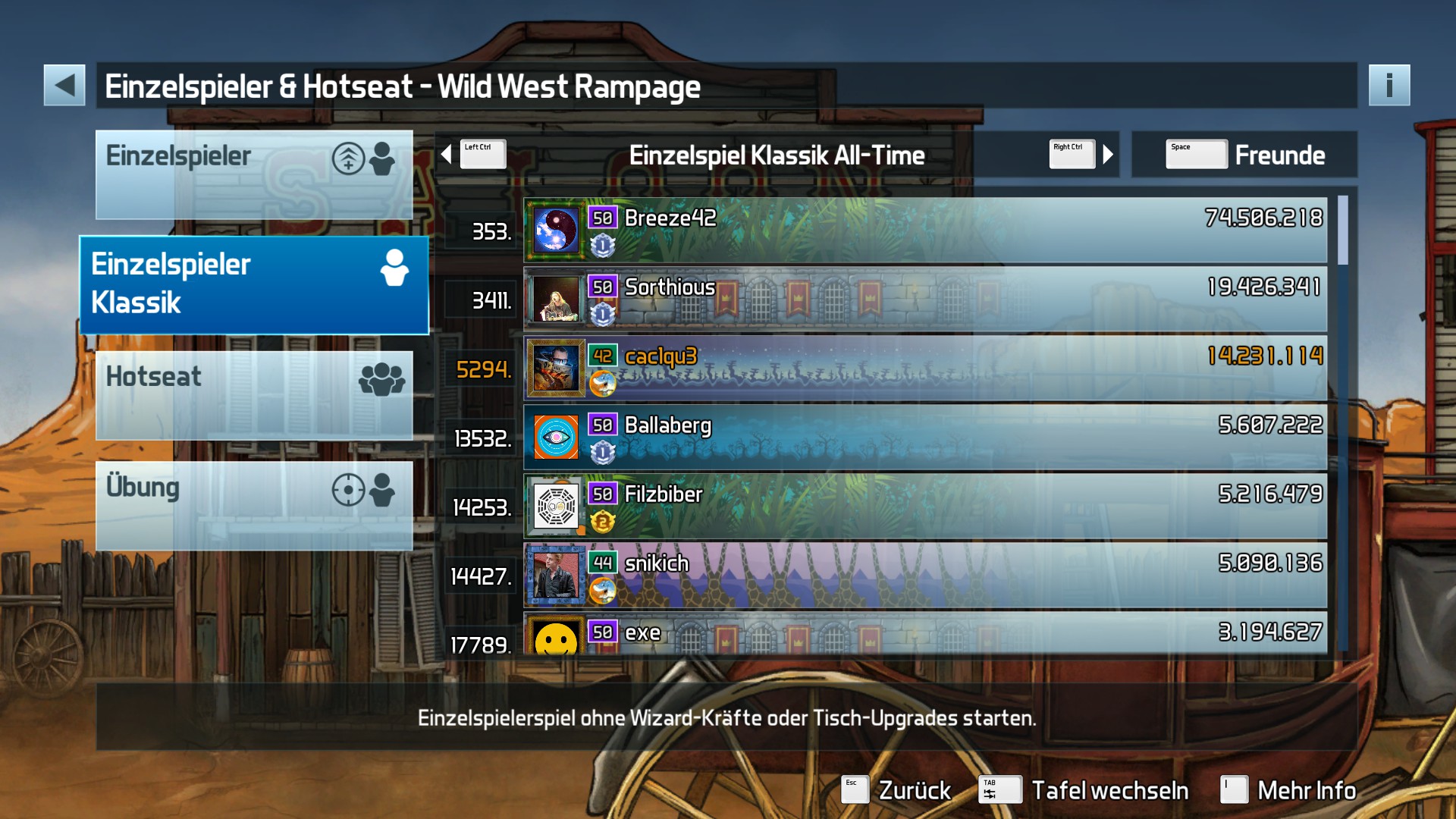 e2e4: Pinball FX3: Wild West Rampage [Classic] (PC) 14,231,114 points on 2022-05-20 19:05:11