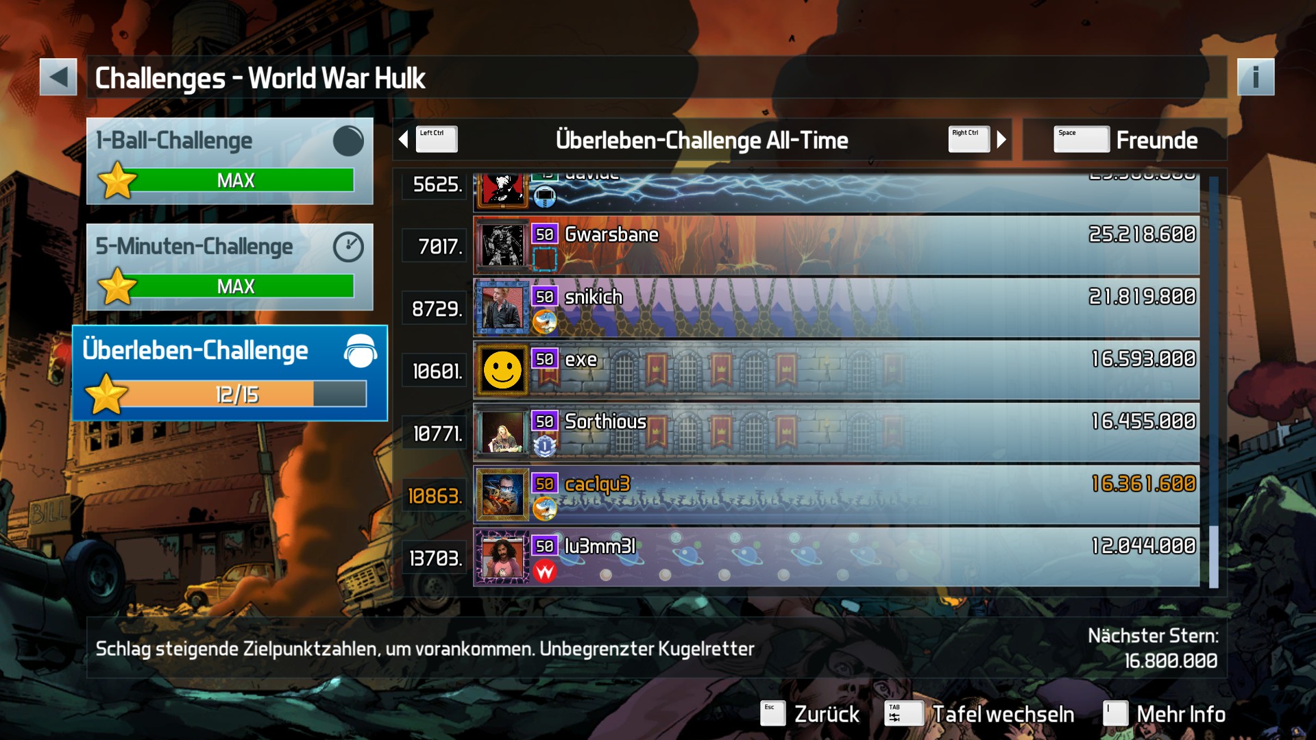 e2e4: Pinball FX3: World War Hulk [Survivor] (PC) 16,361,600 points on 2022-06-15 19:09:46