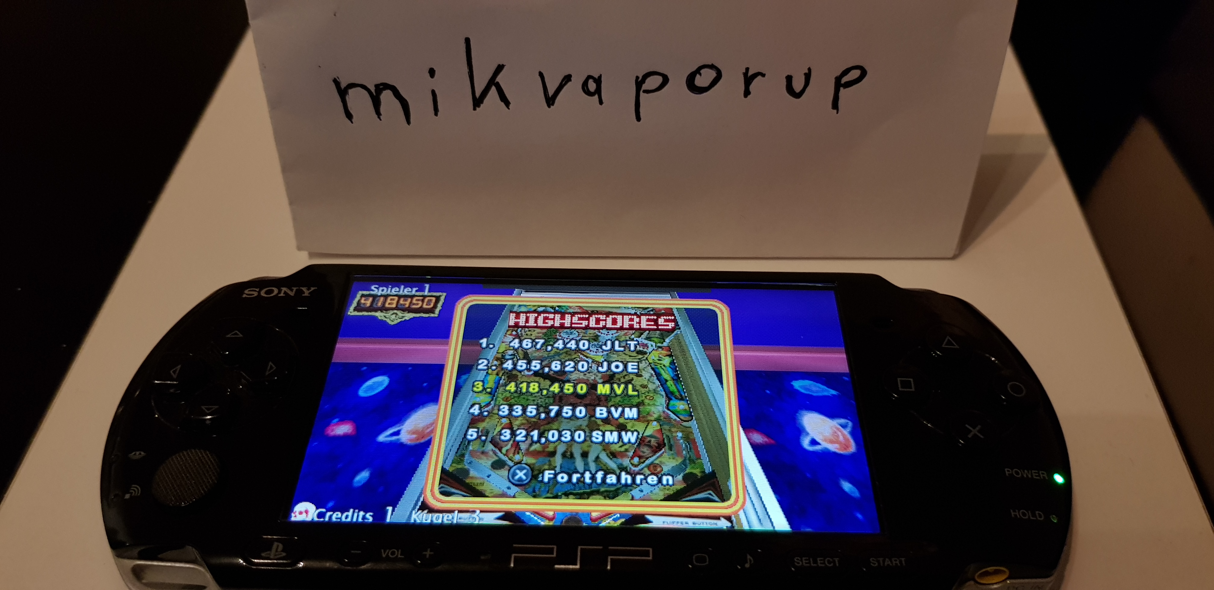 mikvaporup: Pinball Hall Of Fame: The Williams Collection: Gorgar (PSP) 418,450 points on 2019-09-30 13:22:25