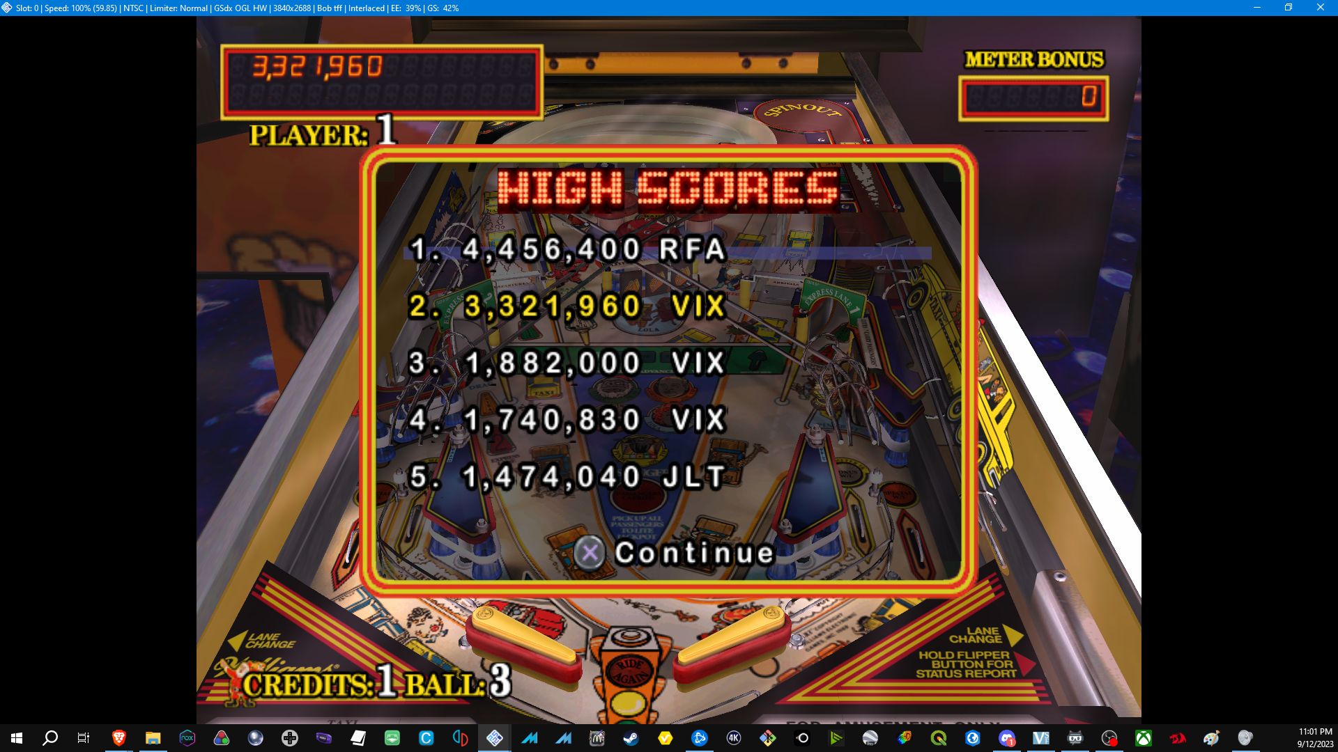 Pinball Hall of Fame: The Williams Collection: Taxi 3,321,960 points