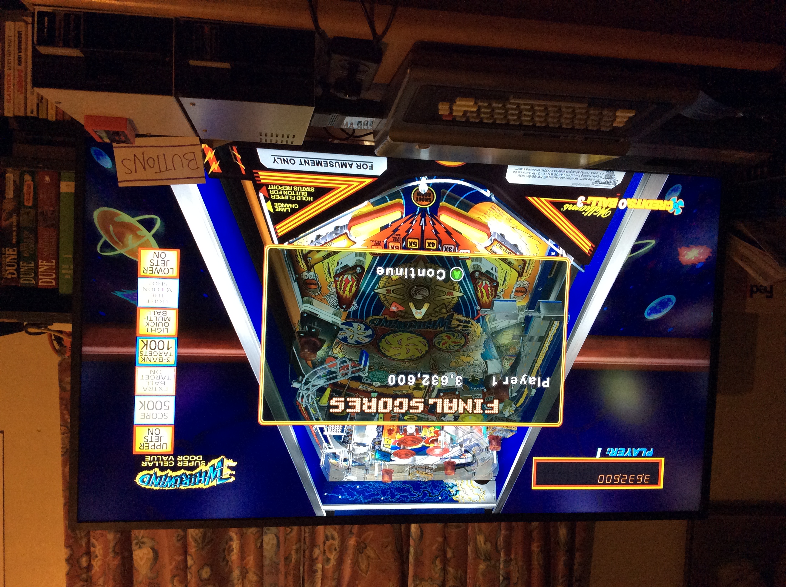 Pinball Hall of Fame: The Williams Collection: Whirlwind 3,632,600 points