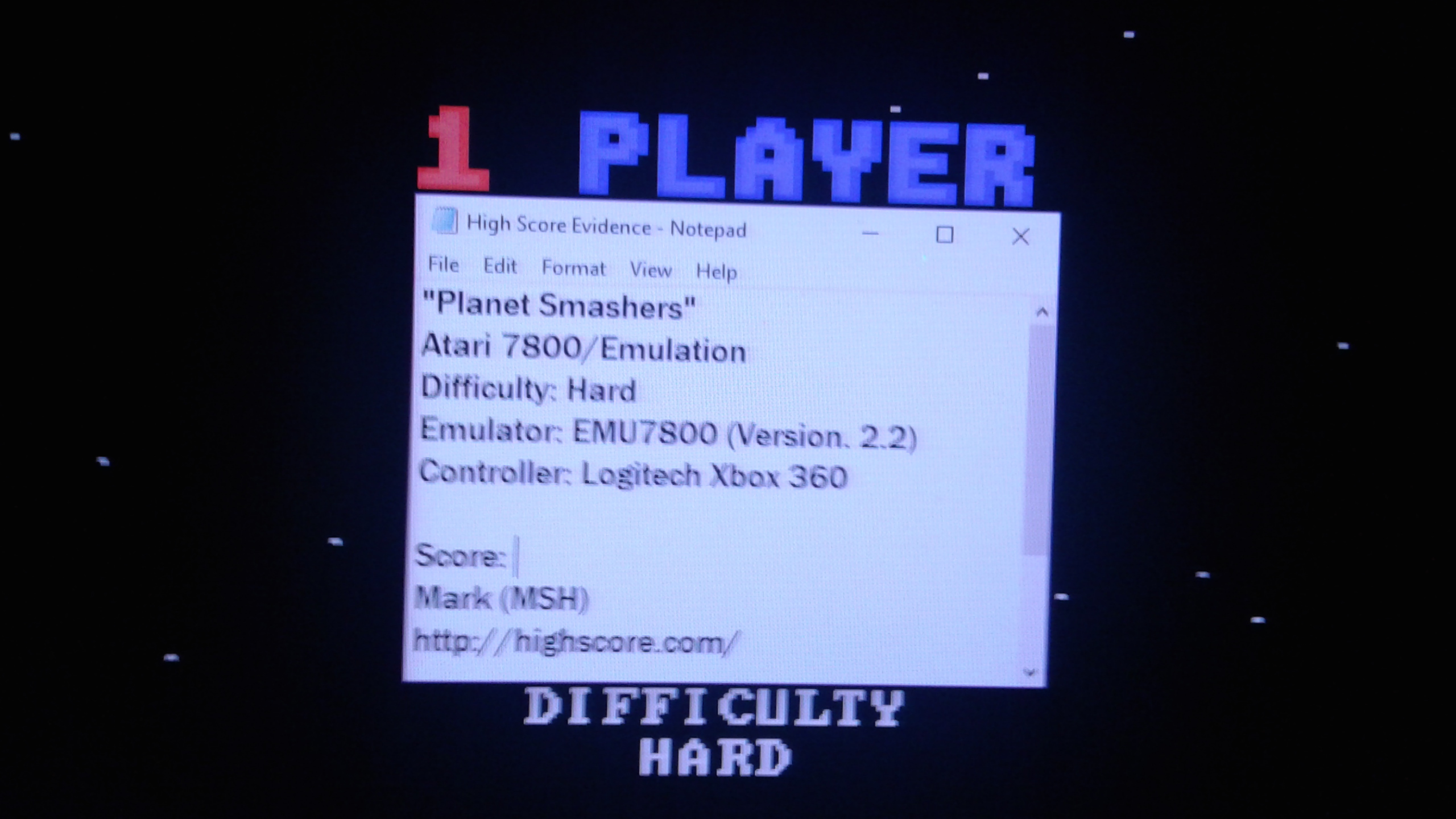 Mark: Planet Smashers: Hard (Atari 7800 Emulated) 39,475 points on 2019-04-14 03:48:30