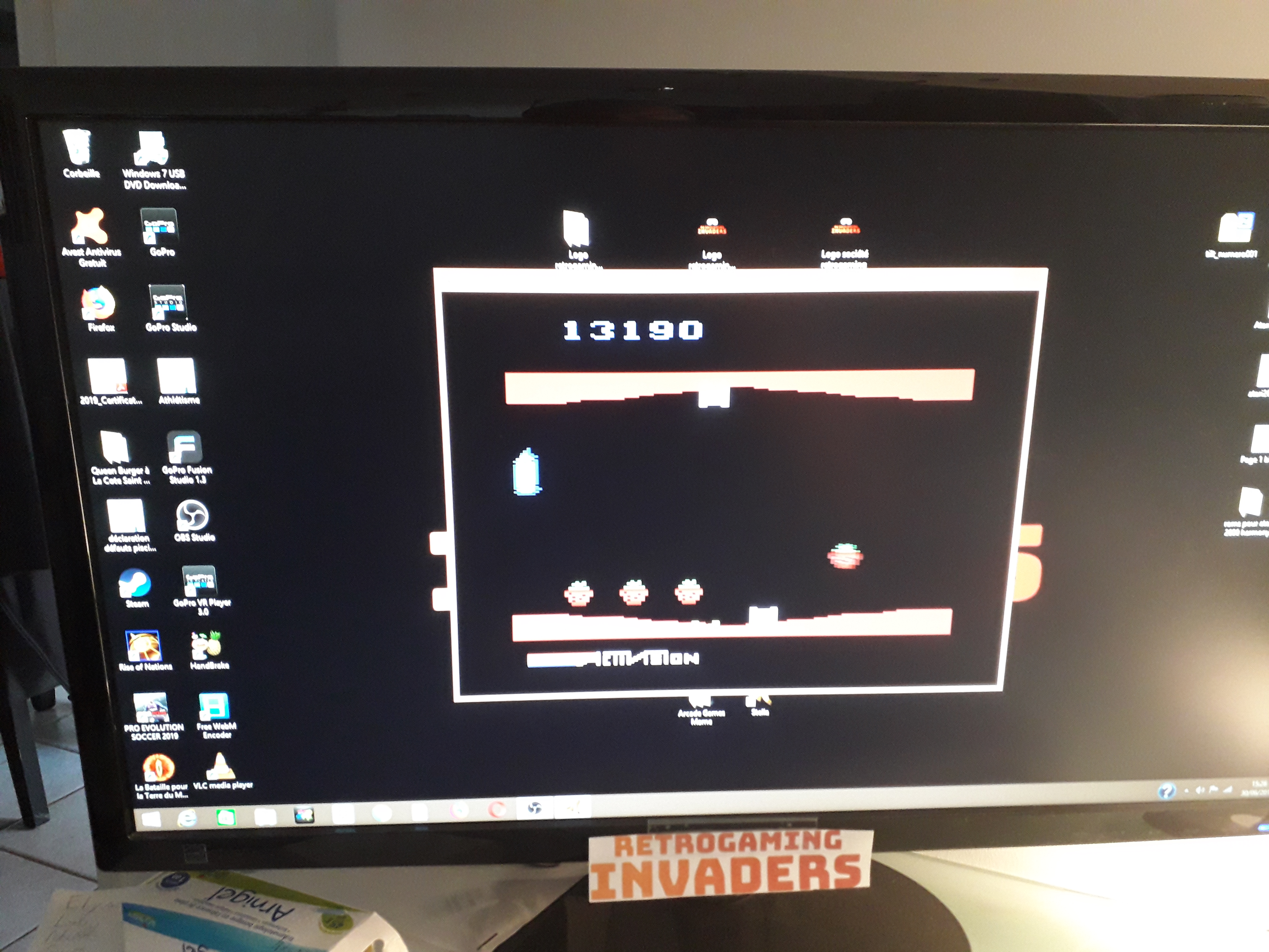 retrogaminginvaders: Plaque Attack (Atari 2600 Emulated Novice/B Mode) 13,190 points on 2019-06-30 07:29:00