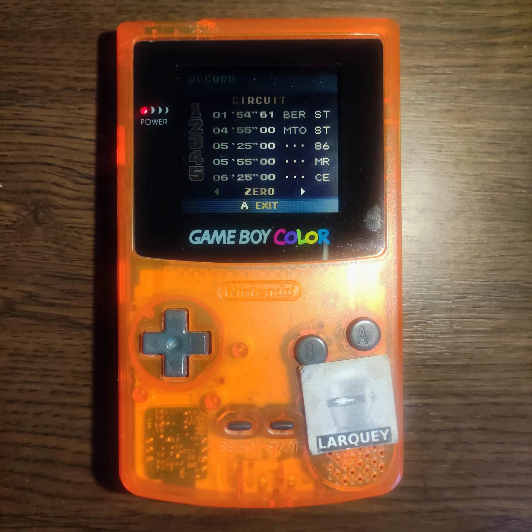 Larquey: Pocket GT: Time Attack [Circuit Zero] (Game Boy Color) 0:01:54.61 points on 2022-08-04 03:40:16