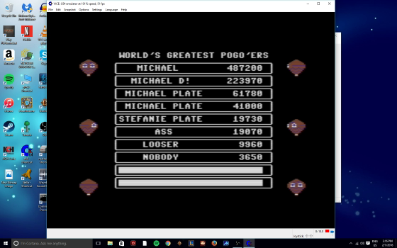 MikeDietrich: Pogo Joe [Any Speed Pogo Joe] (Commodore 64 Emulated) 487,200 points on 2016-10-25 13:05:33