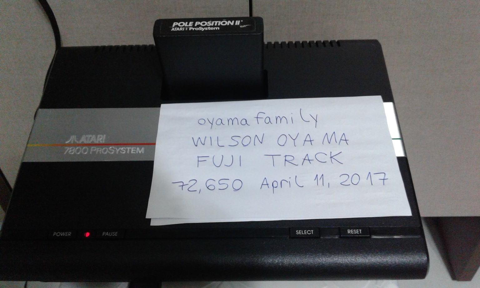 oyamafamily: Pole Position 2: Fuji (Atari 7800) 72,650 points on 2017-04-16 17:25:34