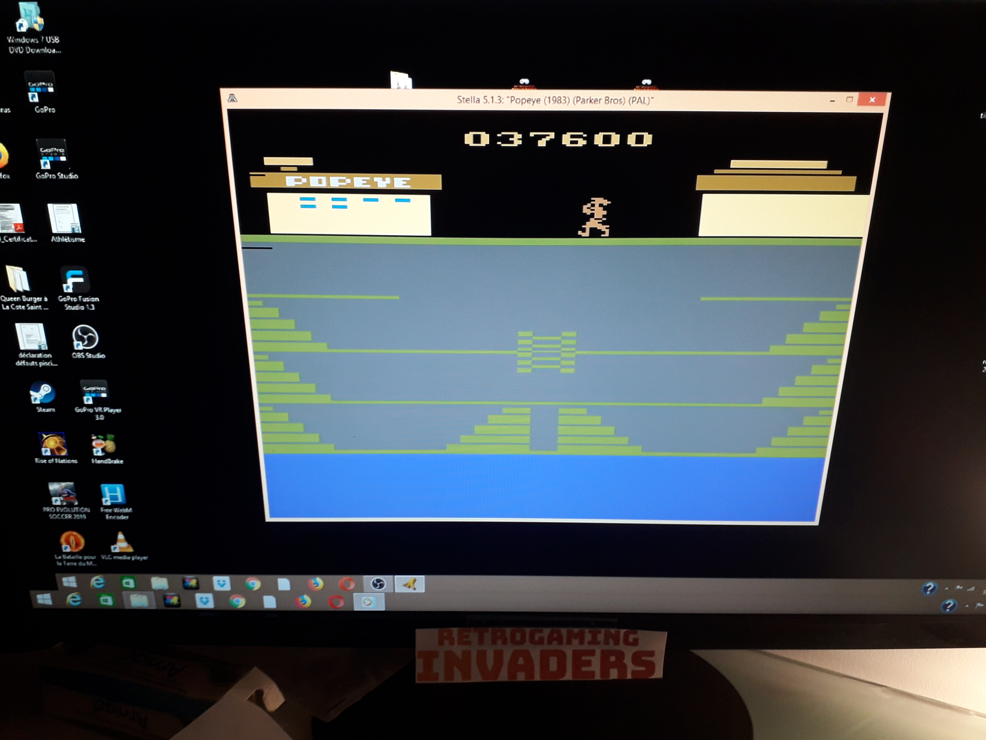 retrogaminginvaders: Popeye (Atari 2600 Emulated) 37,600 points on 2019-06-29 18:10:46