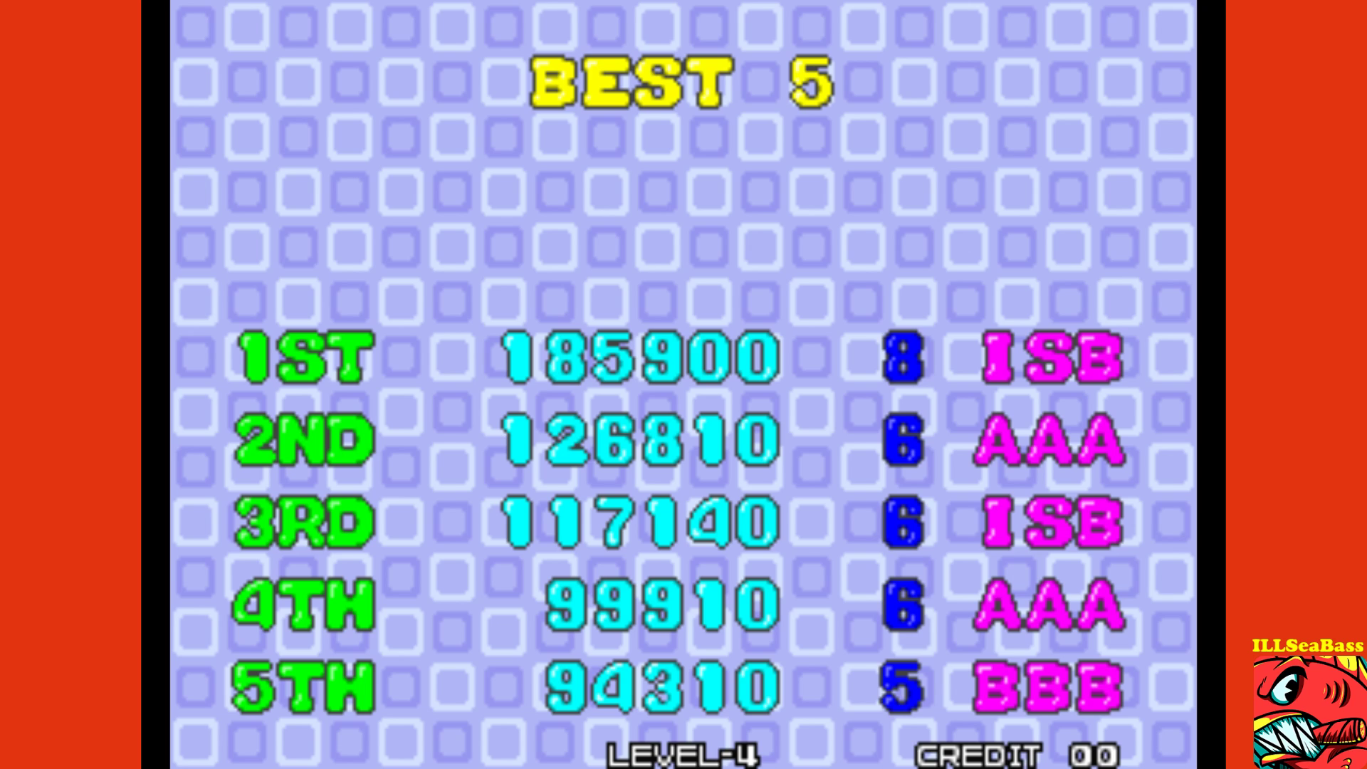 ILLSeaBass: Puzzle Bobble / Bust-A-Move [pbobblen] (Arcade Emulated / M.A.M.E.) 185,900 points on 2017-09-18 20:14:45