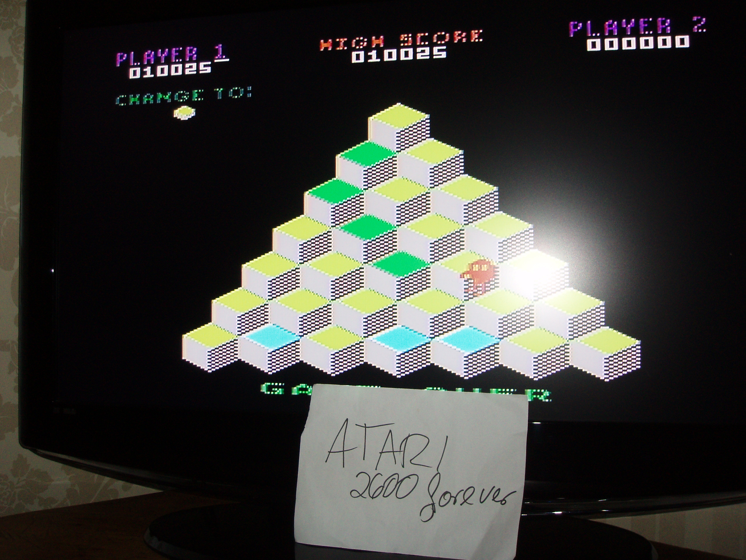 atari2600forever: Q*Bert: Game 1 (Atari 5200) 10,025 points on 2017-11-23 03:22:32