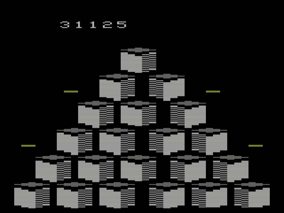 jgkspsx: Q*bert (Atari 2600 Emulated Novice/B Mode) 31,125 points on 2022-08-21 23:44:43