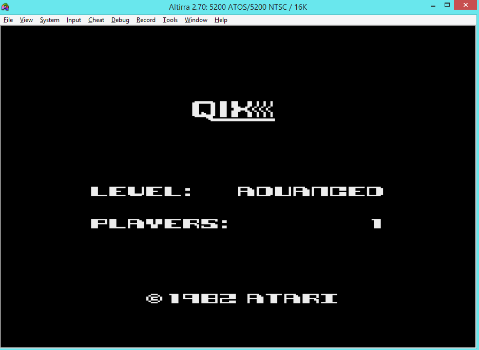 oyamafamily: Qix: Advanced (Atari 5200 Emulated) 11,274 points on 2016-04-24 05:17:56