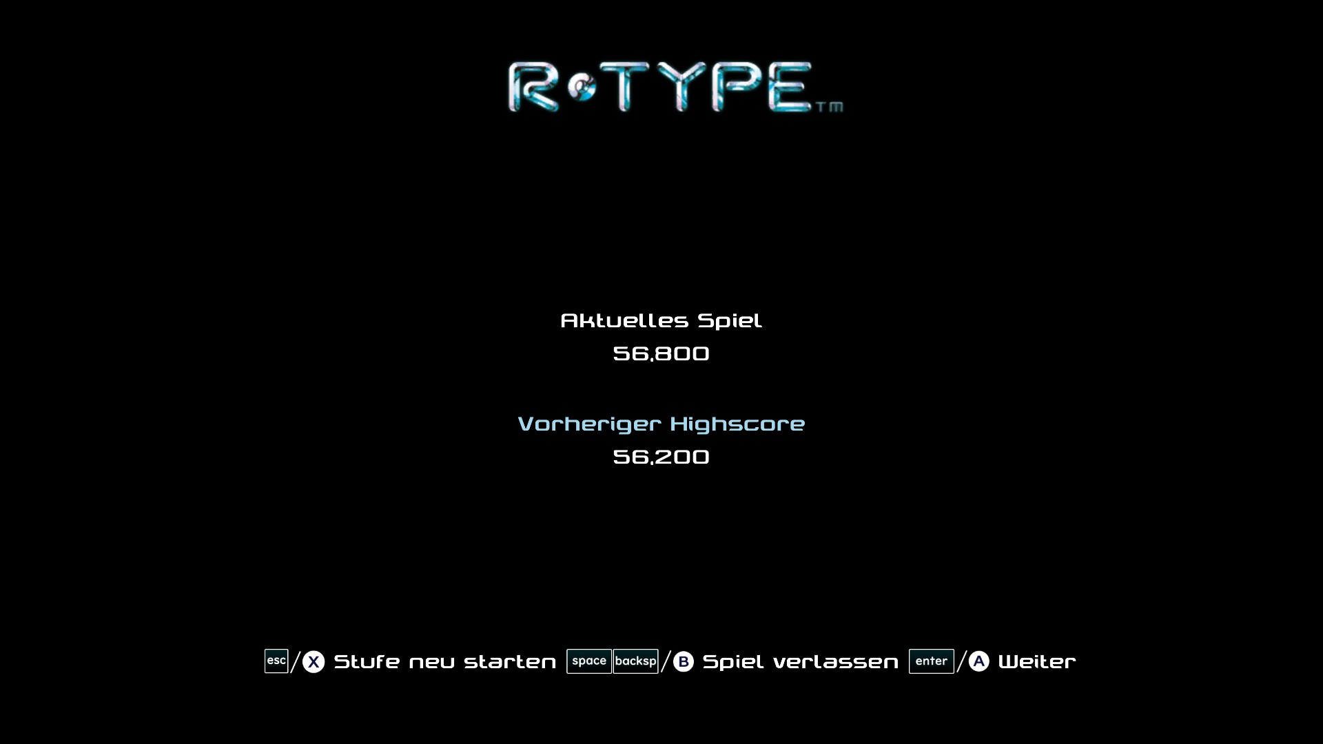 e2e4: R-Type Dimensions EX [R-Type Classic] (PC) 56,800 points on 2022-05-25 00:20:17