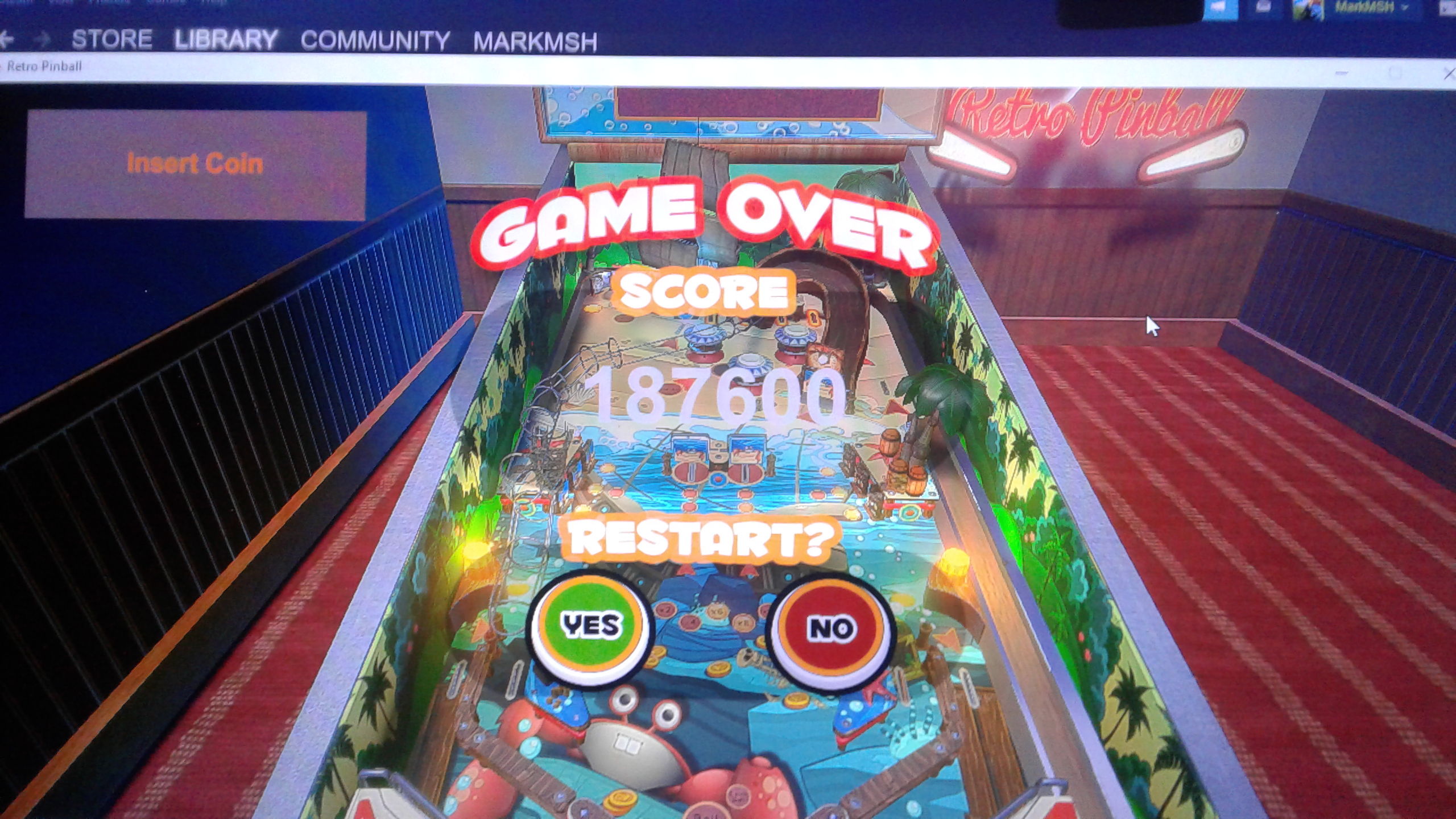 Mark: Retro Pinball: Tropical Splash (PC) 187,600 points on 2020-05-07 23:45:09