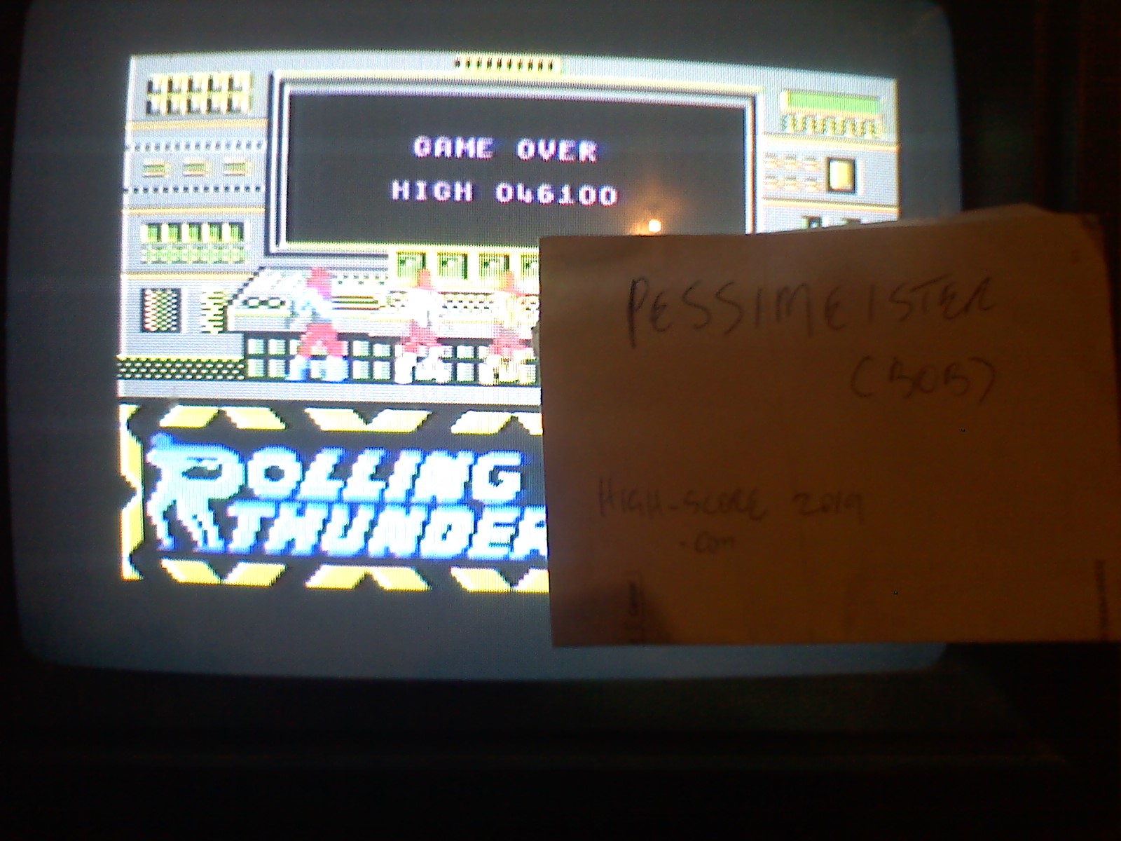 Pessimeister: Rolling Thunder (Commodore 64) 46,100 points on 2019-09-29 03:52:05