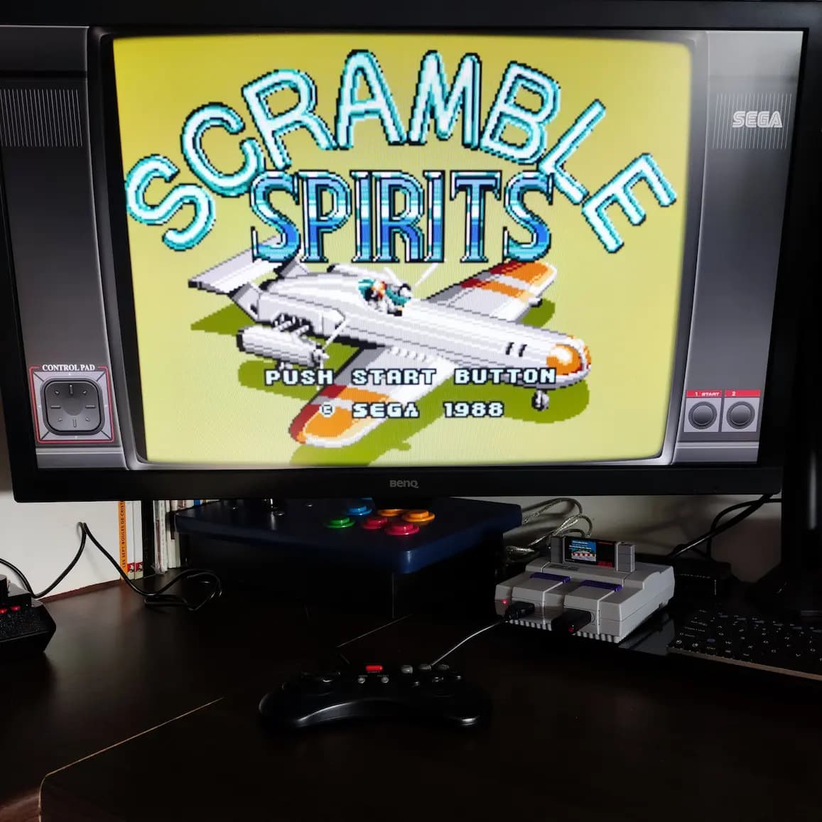 Larquey: Scramble Spirits (Sega Master System Emulated) 595,250 points on 2022-07-09 01:17:37