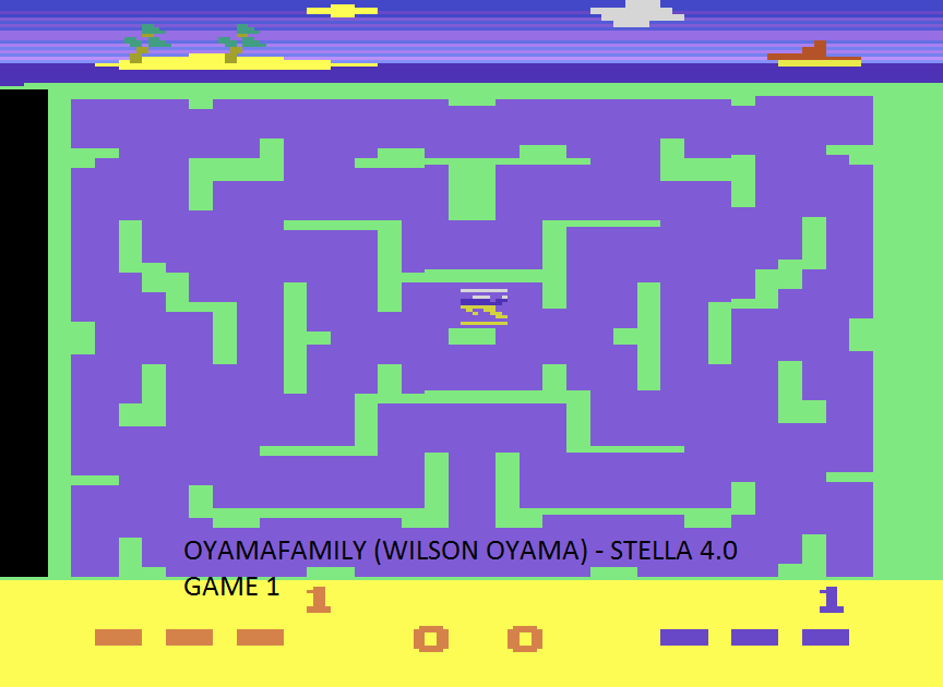 oyamafamily: Shark Attack  (Atari 2600 Emulated Novice/B Mode) 117 points on 2015-08-16 11:50:21