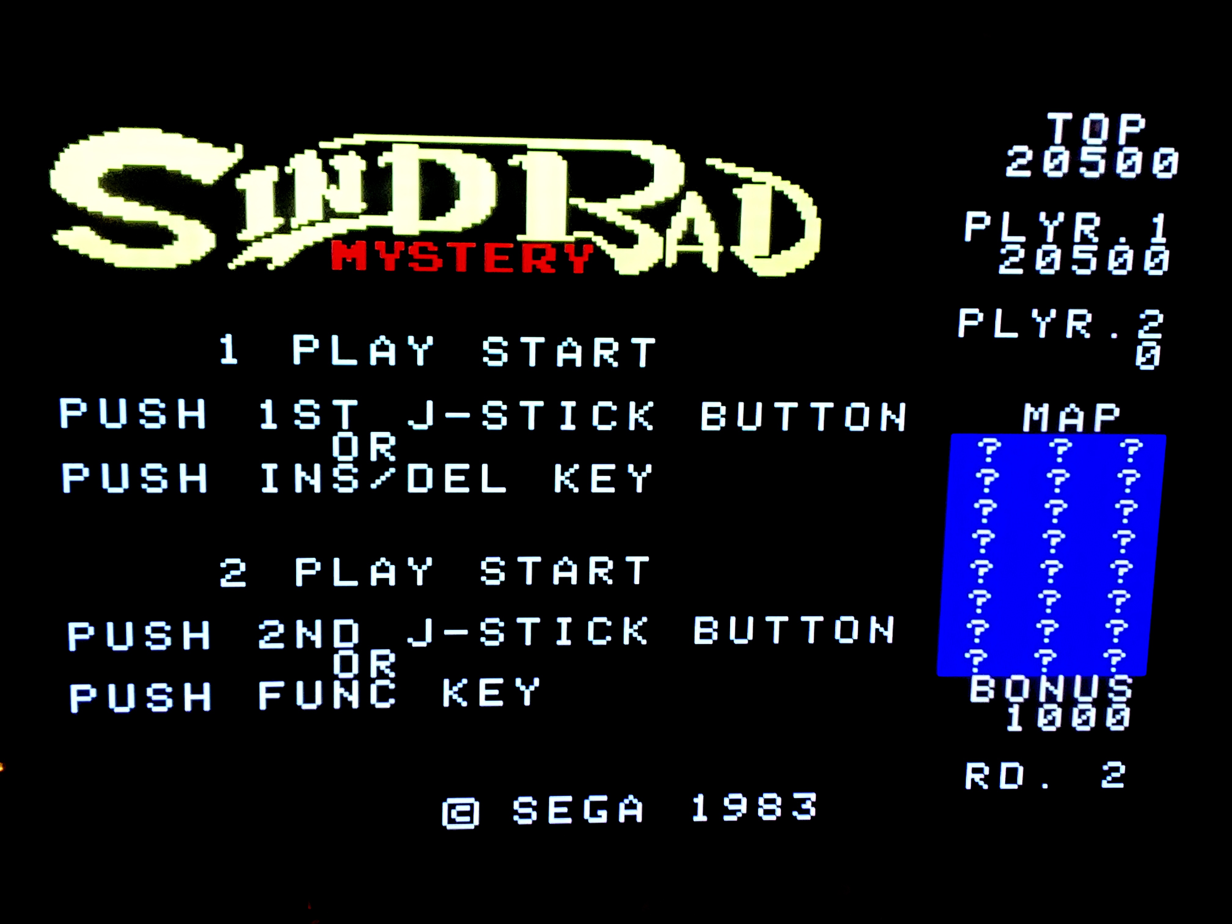 jgkspsx: Sindbad Mystery (Sega SG-1000 Emulated) 20,500 points on 2022-04-04 22:56:02
