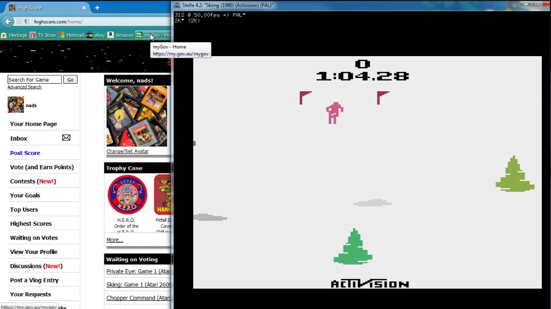 nads: Skiing: Game 2 (Atari 2600 Emulated Novice/B Mode) 0:01:04.28 points on 2016-07-18 05:20:11