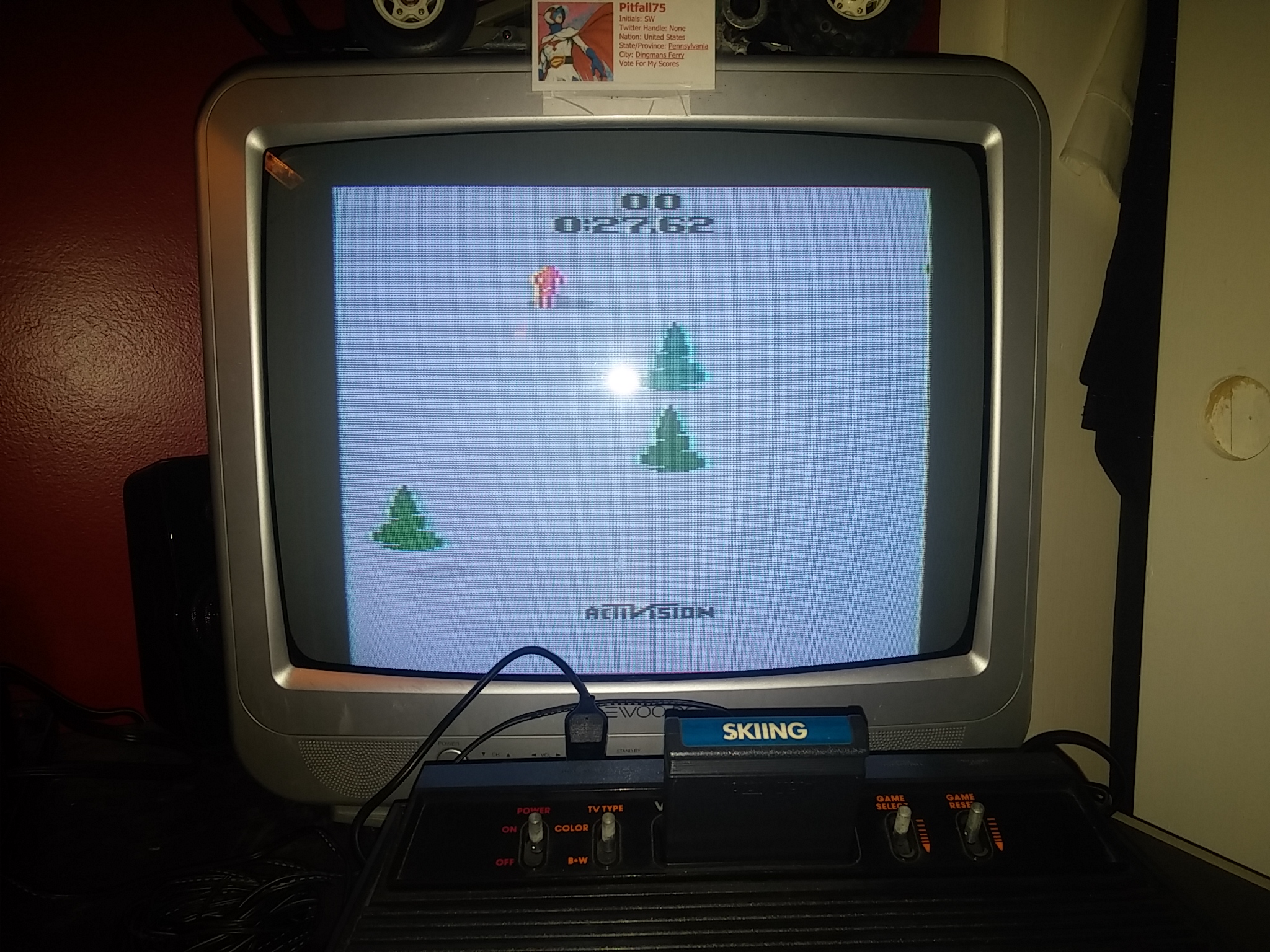 Pitfall75: Skiing: Game 7 (Atari 2600 Novice/B) 0:00:27.62 points on 2018-02-11 13:35:05