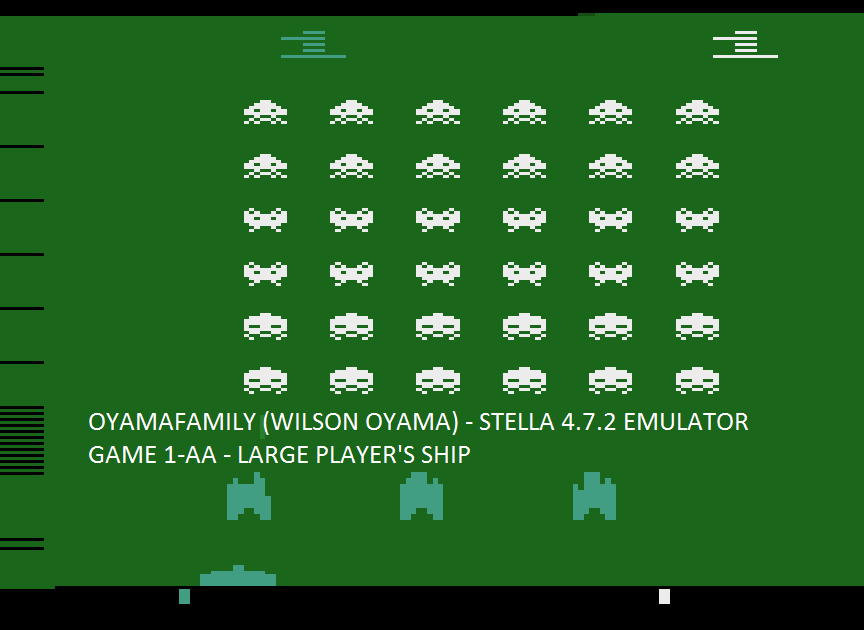 oyamafamily: Space Invaders Arcade (Atari 2600 Emulated Expert/A Mode) 1,000 points on 2016-08-07 05:31:08