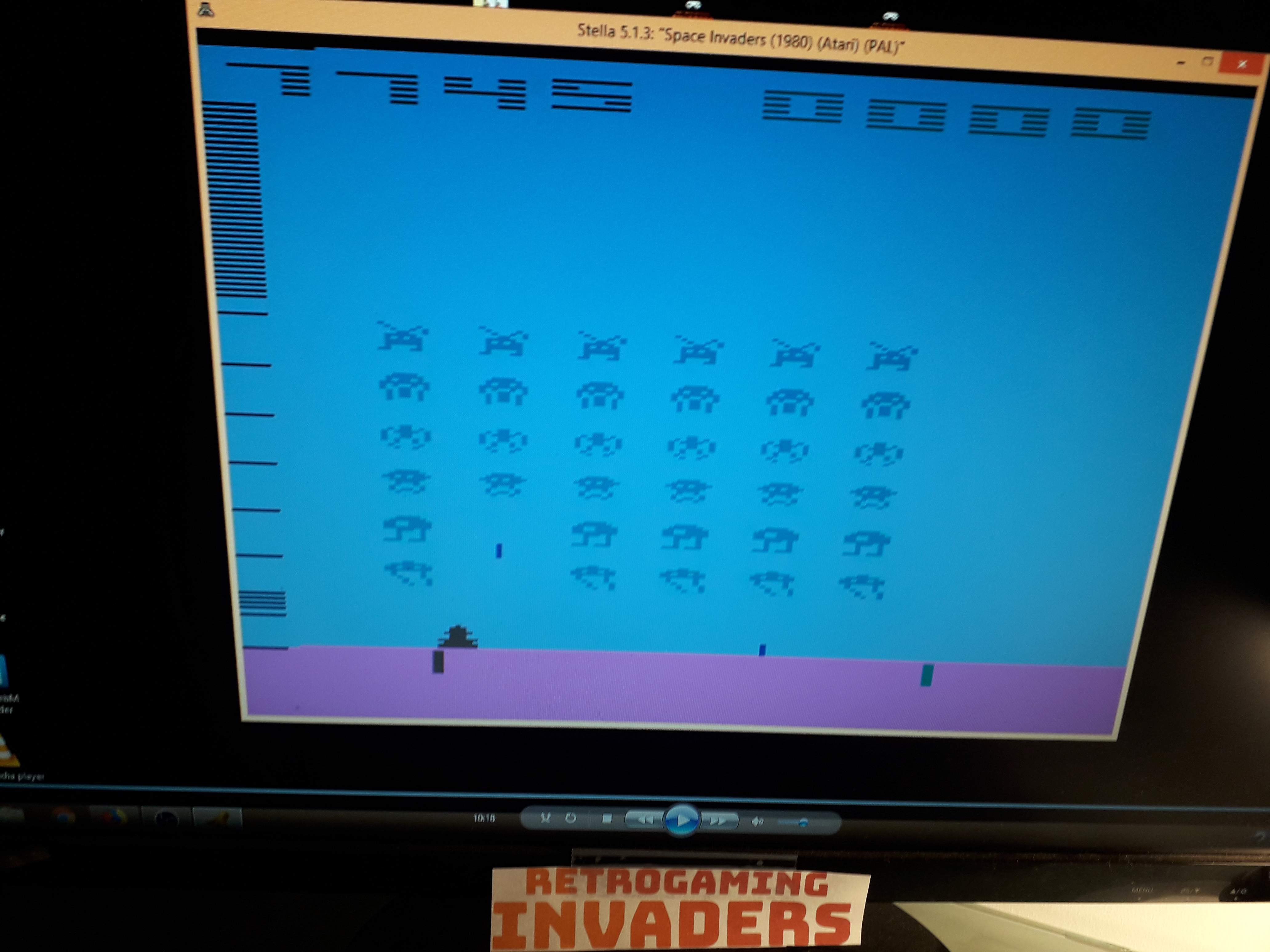 retrogaminginvaders: Space Invaders (Atari 2600 Emulated Novice/B Mode) 7,745 points on 2019-07-15 17:45:19