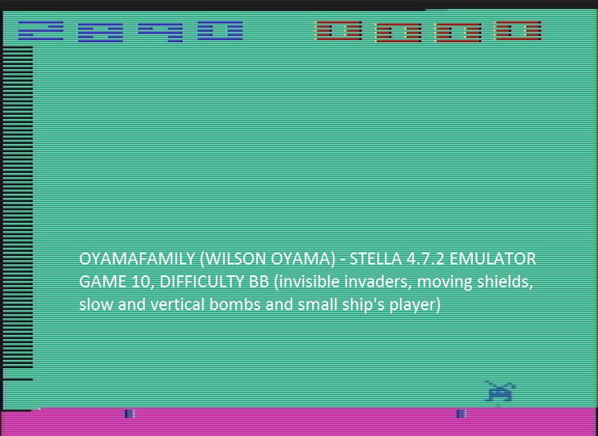 oyamafamily: Space Invaders: Game 10 (Atari 2600 Emulated Novice/B Mode) 2,890 points on 2016-08-07 17:57:20