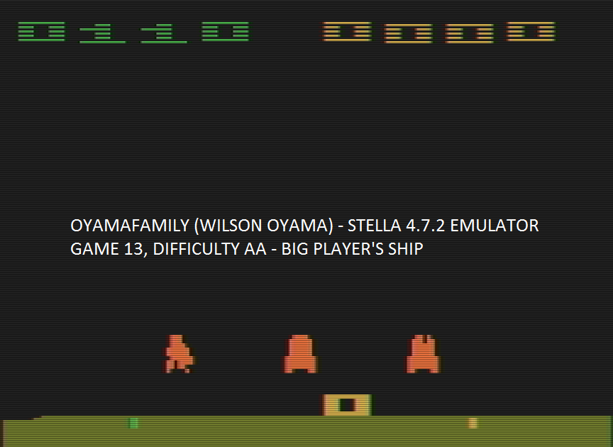 oyamafamily: Space Invaders: Game 13 (Atari 2600 Emulated Expert/A Mode) 110 points on 2016-07-30 14:06:46
