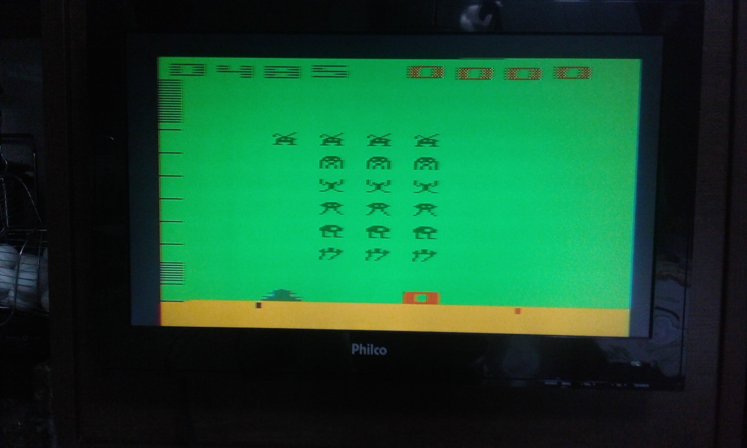 oyamafamily: Space Invaders: Game 14 (Atari 2600 Expert/A) 485 points on 2017-11-24 16:19:53