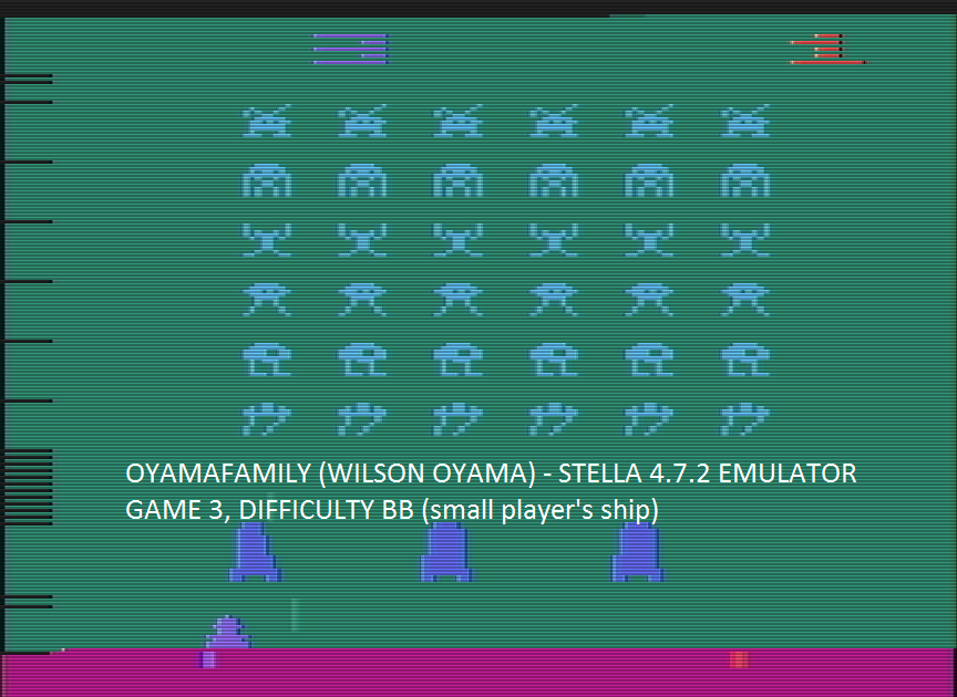 oyamafamily: Space Invaders: Game 3 (Atari 2600 Emulated Novice/B Mode) 5,100 points on 2016-07-23 15:02:37