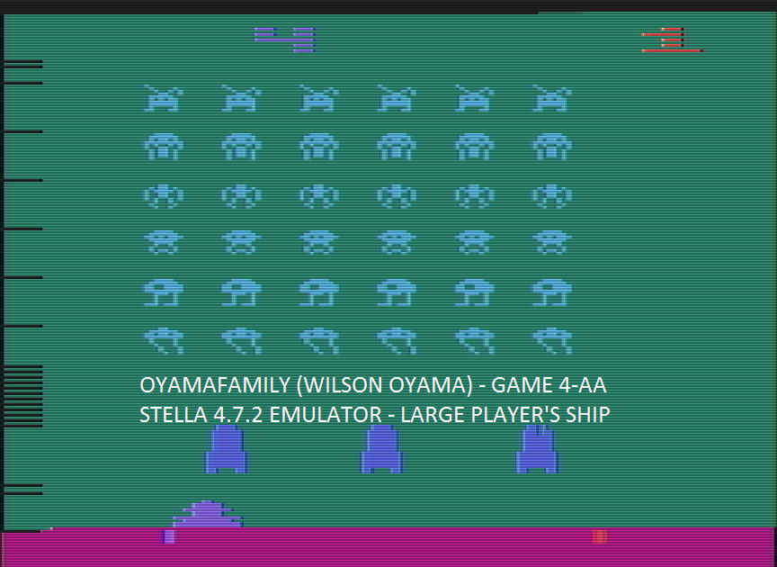 oyamafamily: Space Invaders: Game 4 (Atari 2600 Emulated Expert/A Mode) 540 points on 2016-07-16 06:57:06