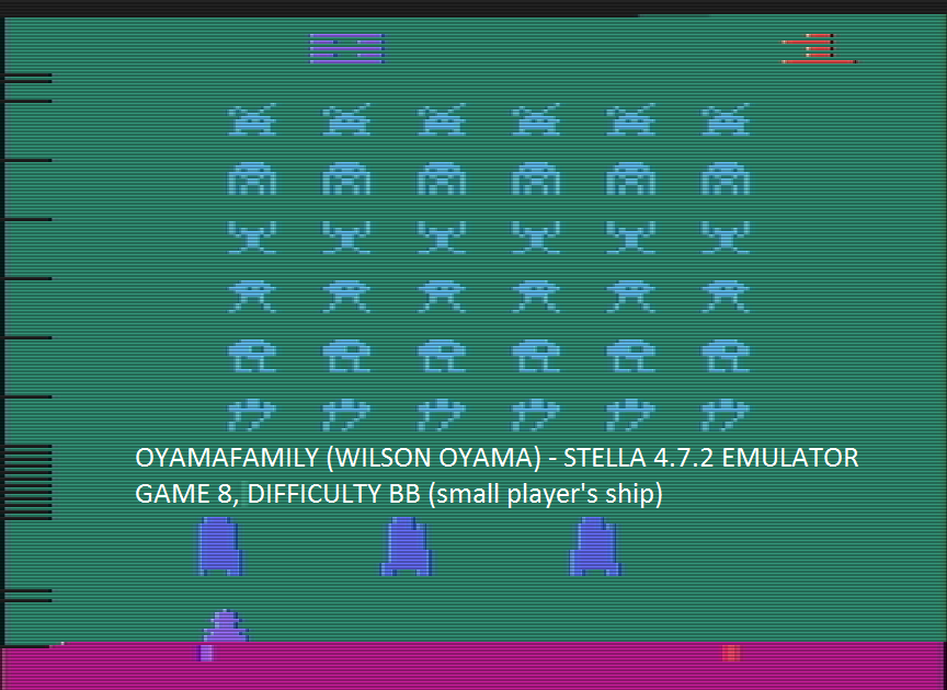 oyamafamily: Space Invaders: Game 8 (Atari 2600 Emulated Novice/B Mode) 2,180 points on 2016-07-23 14:55:13