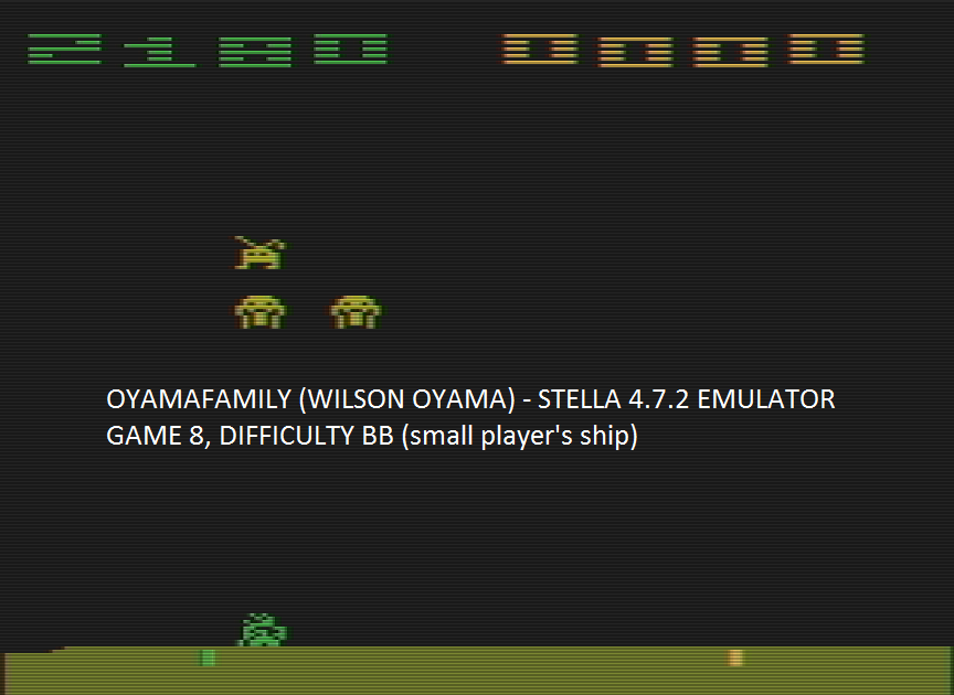 oyamafamily: Space Invaders: Game 8 (Atari 2600 Emulated Novice/B Mode) 2,180 points on 2016-07-23 14:55:13