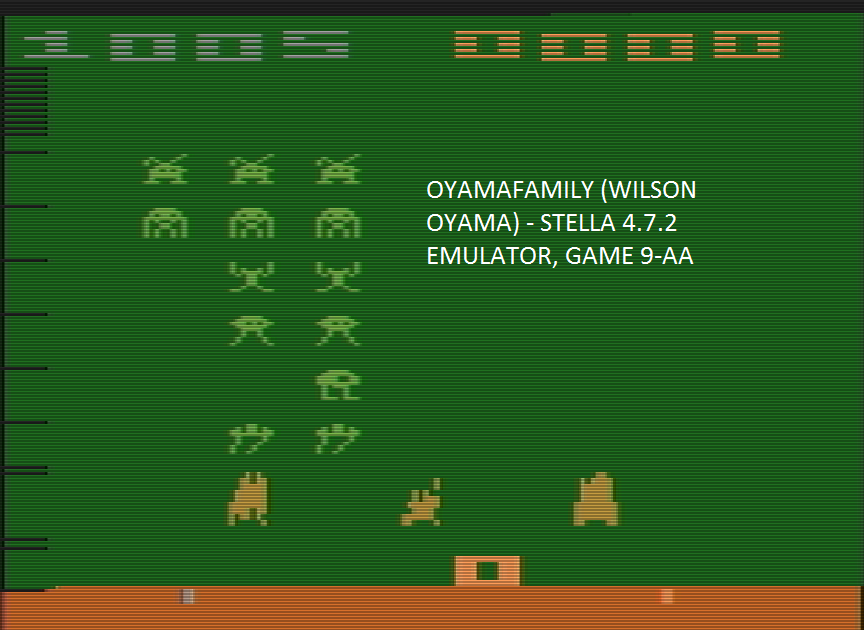 oyamafamily: Space Invaders: Game 9 (Atari 2600 Emulated Expert/A Mode) 1,005 points on 2016-07-15 17:43:33