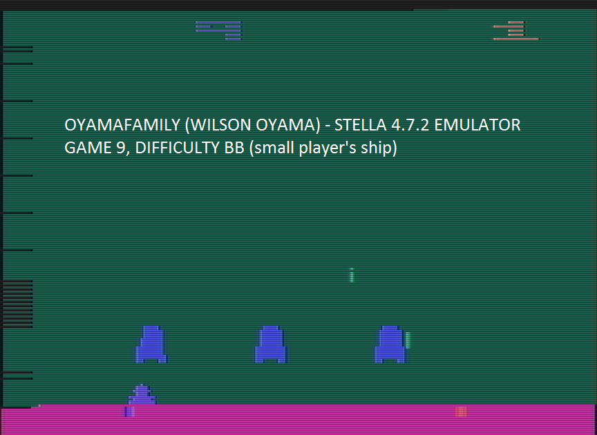 oyamafamily: Space Invaders: Game 9 (Atari 2600 Emulated Novice/B Mode) 4,520 points on 2016-07-23 14:50:29