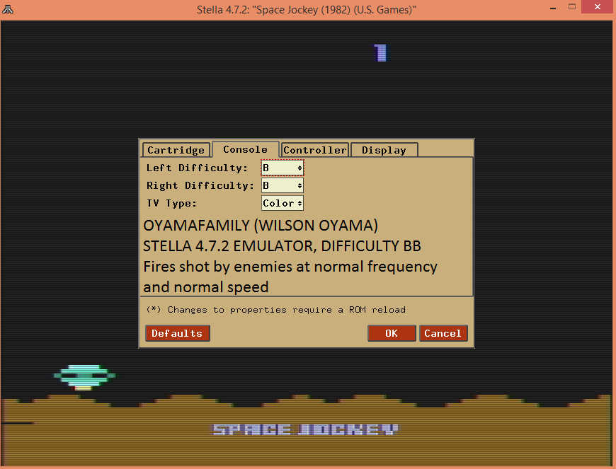 oyamafamily: Space Jockey (Atari 2600 Emulated Novice/B Mode) 2,190 points on 2016-08-07 17:39:04