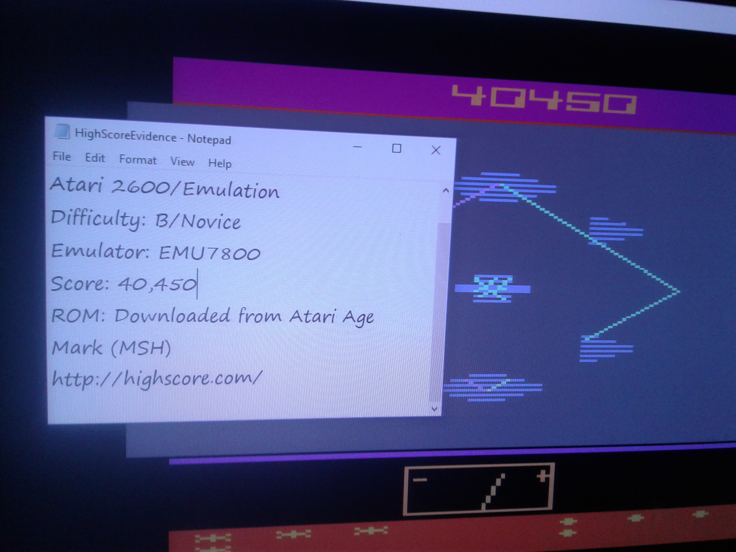 Mark: Spacemaster X-7 (Atari 2600 Emulated Novice/B Mode) 40,450 points on 2019-01-13 02:23:59