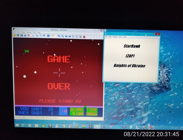 StarHawk: Star Fire 2 [starfir2] (Arcade Emulated / M.A.M.E.) 5,100 points on 2022-08-21 19:02:29
