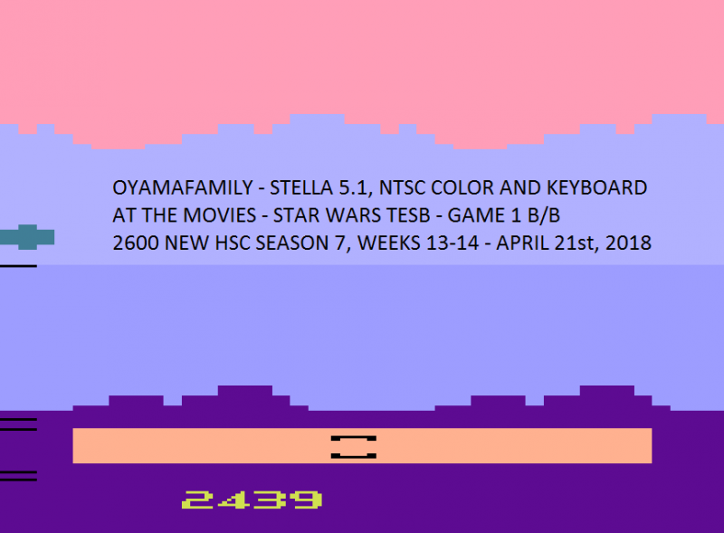 oyamafamily: Star Wars: Empire Strikes Back (Atari 2600 Emulated Novice/B Mode) 2,439 points on 2020-04-05 11:49:15