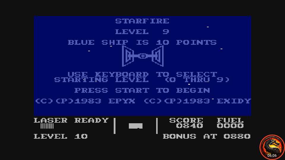 omargeddon: Starfire  [Level 9] (Atari 400/800/XL/XE Emulated) 840 points on 2020-08-21 13:19:51