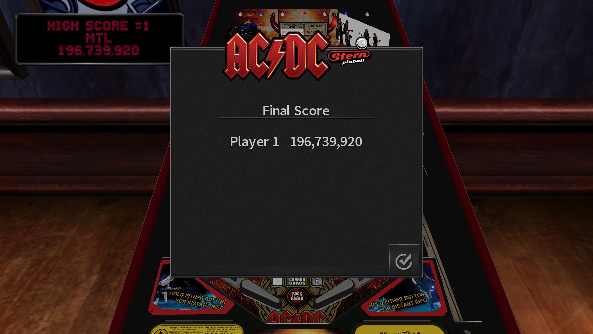 Mantalow: Stern Pinball Arcade: AC/DC (PC) 196,739,920 points on 2018-09-08 10:56:41