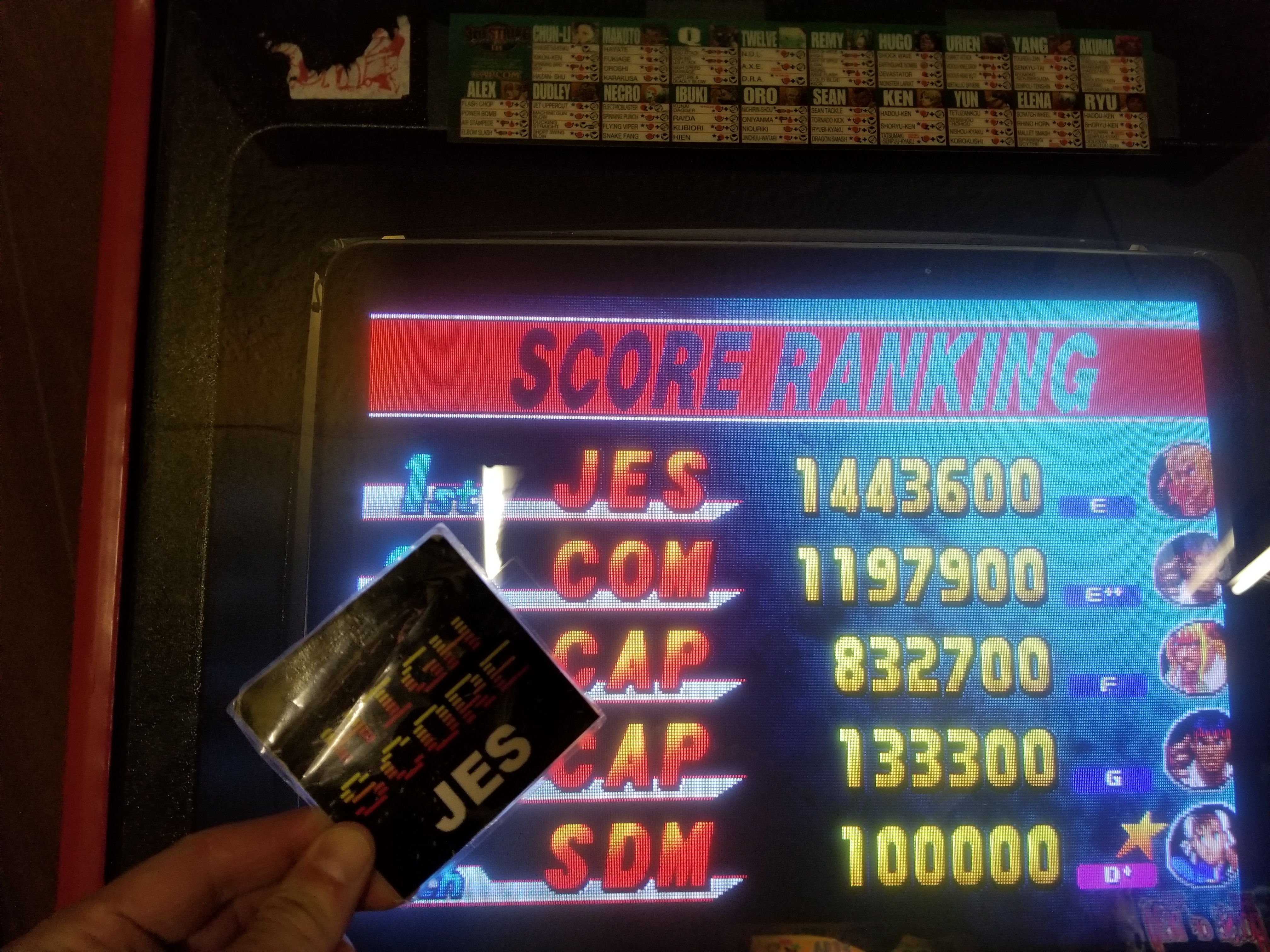 JES: Street Fighter III 3rd Strike: Fight for the Future (Arcade) 1,443,600 points on 2018-05-13 22:43:36