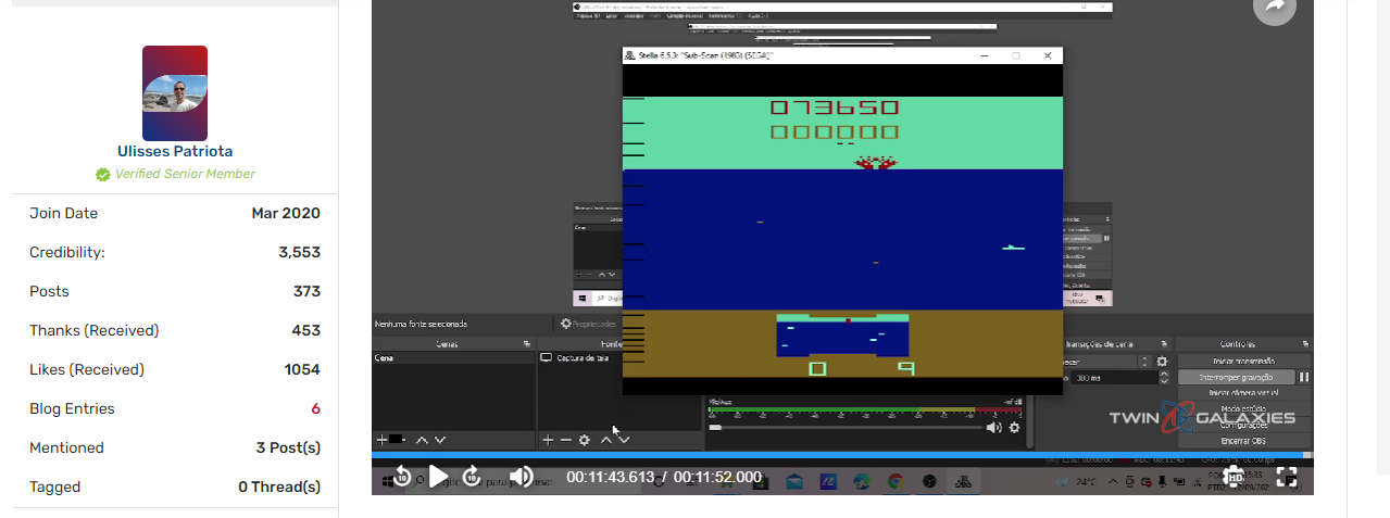 UPGameplay: Sub Scan (Atari 2600 Emulated Novice/B Mode) 73,650 points on 2022-07-09 11:47:45