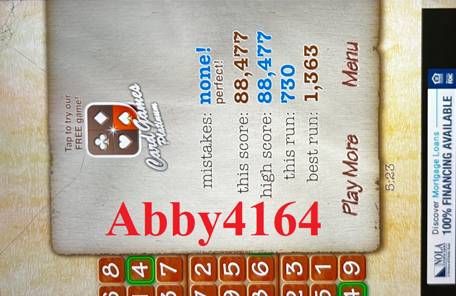 Abby4164: Sudoku 2 Pro [Expert] (iOS) 88,477 points on 2021-11-04 17:29:46