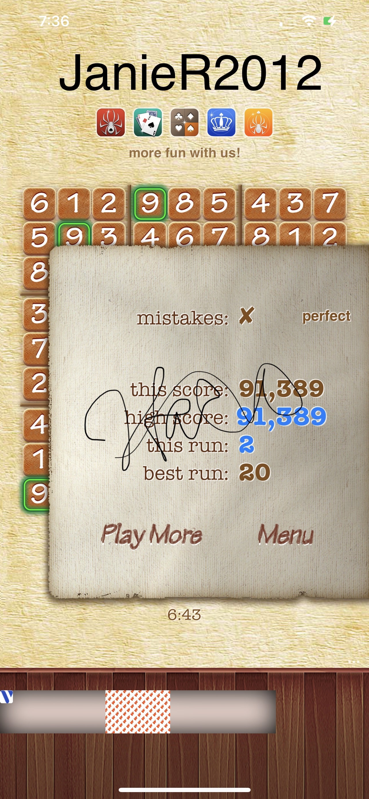 JanieR2012: Sudoku 2 Pro [Expert] (iOS) 91,389 points on 2022-06-06 05:40:10