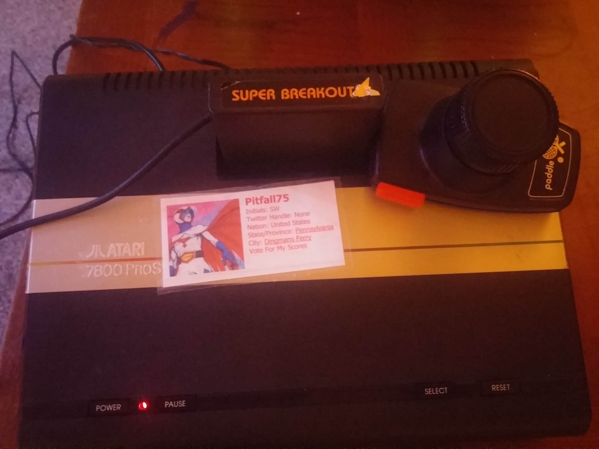 Pitfall75: Super Breakout: Game 7 (Atari 2600 Novice/B) 1,600 points on 2018-01-17 18:52:30