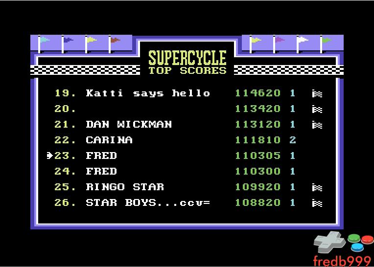 fredb999: Super Cycle (Commodore 64 Emulated) 110,305 points on 2016-06-14 15:01:41
