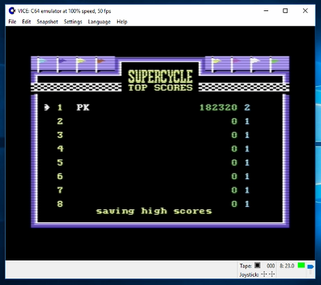 kernzy: Super Cycle [Level 2 Start] (Commodore 64 Emulated) 182,320 points on 2022-12-27 18:01:13
