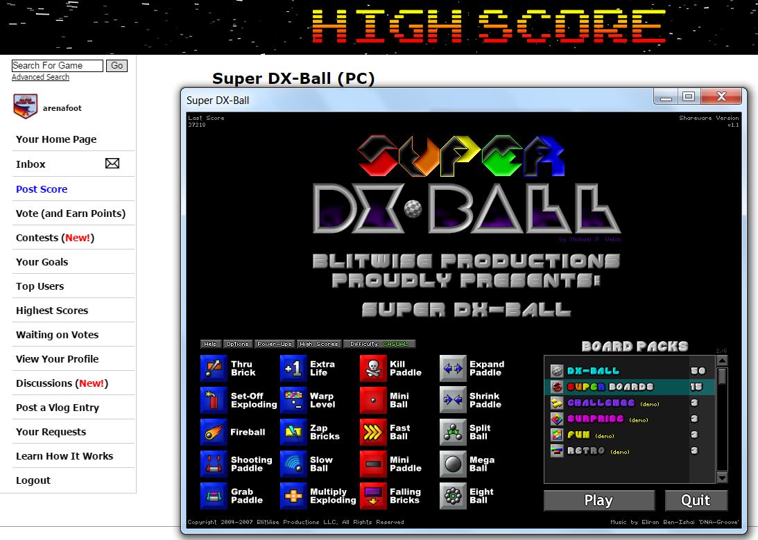 Super DX-Ball 36,800 points